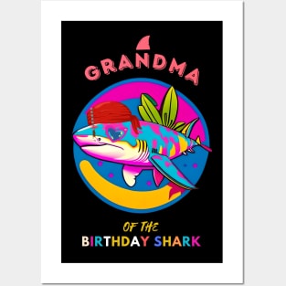 Grandma of the Shark Birthday Matching Family Posters and Art